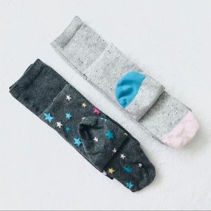 Girls Stars and Confetti Design Opaque Tights Bundle, 2 pc